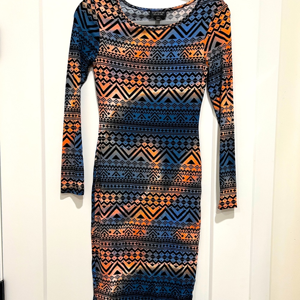 TopShop long sleeve midi dress